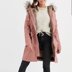 ASOS DESIGN parka with detachable faux fur liner